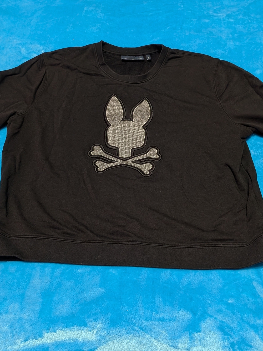 🐰🖤 Psycho Bunny Black Sweatshirt with Gray Embroidered Logo 🖤🐰